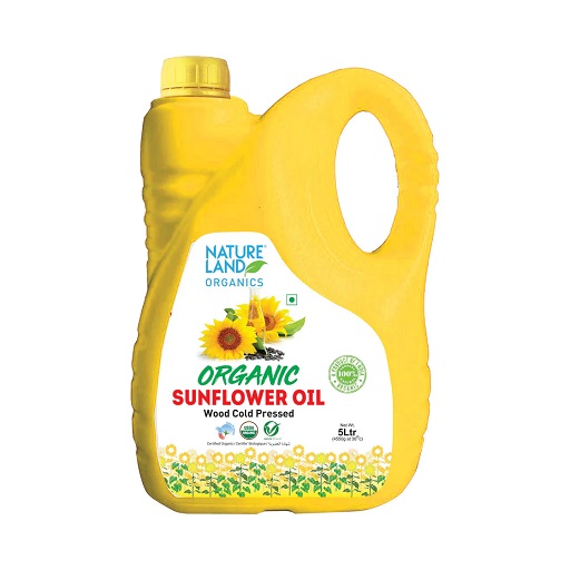 Organic Wood Cold Pressed Sunflower Oil 5 Ltr